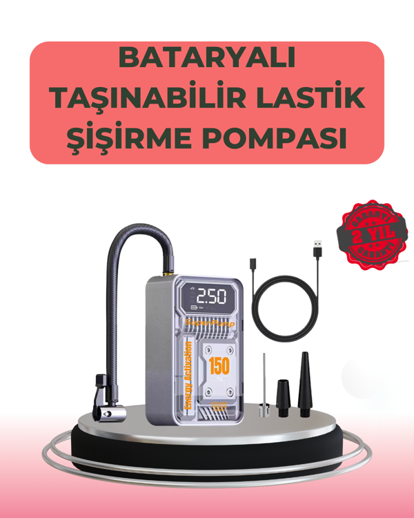 Çok Fonksiyonlu Araç, Bisiklet, Top Uyumlu Elektrikli Hava Pompası - Image 1