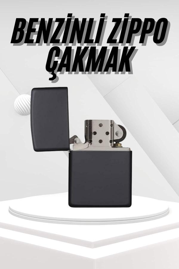 Hediyelik Zarif Zippo Model Siyah Benzinli Çakmak - Image 1