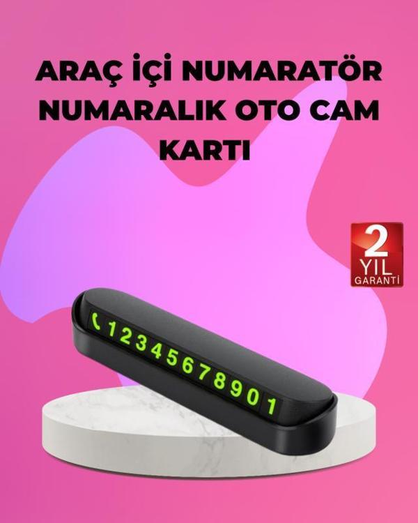 Fosforlu Araç İçi Park Kartı Numaratörü - Image 1