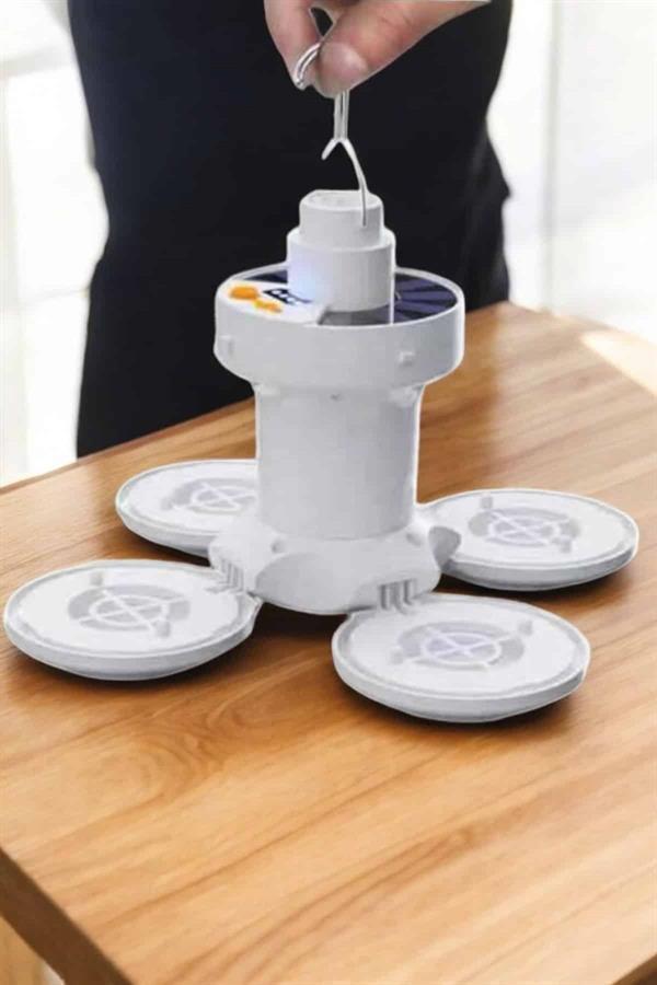 Kamp Lambası Işıldak Beyaz Işık Güneş Enerjili Solar Aydınlatma 5 Kanatlı Katlanabilir - Image 1