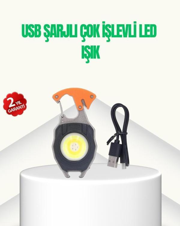 Çok İşlevli USB Şarjlı Anahtarlık Fener - Image 1