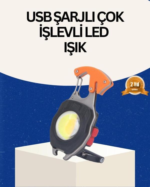 USB Şarjlı Mini LED Anahtarlık Fener - Image 1