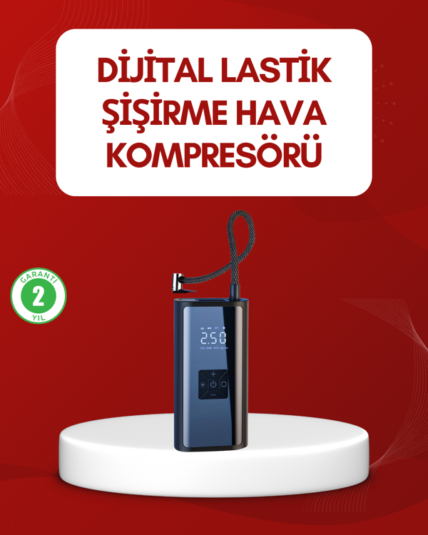 12V Uyumlu Çok İşlevli Akıllı Araç Lastik Pompası - Image 1