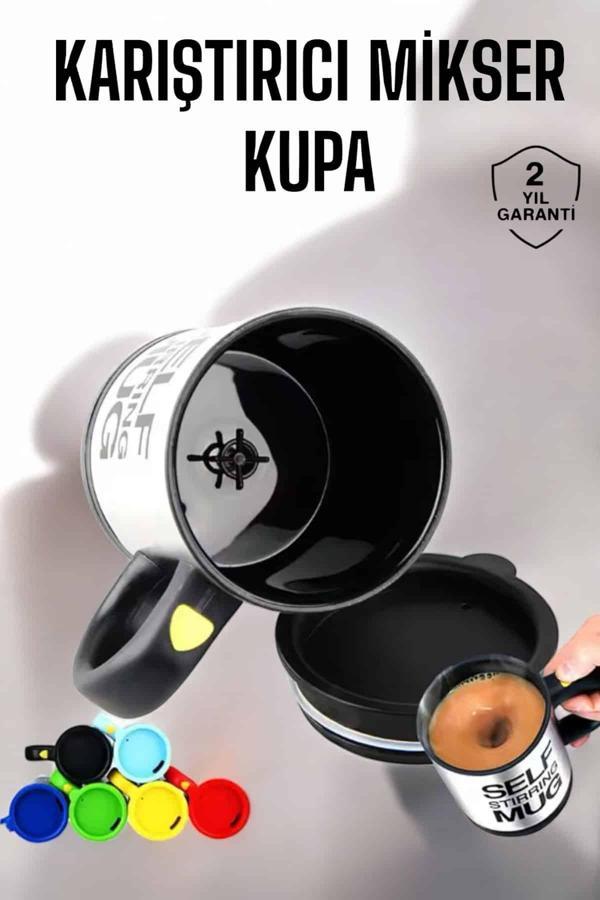 Yazılı Kupa Kendi Kendini Karıştıran Mikser Kupa Termos Bardak - Image 1