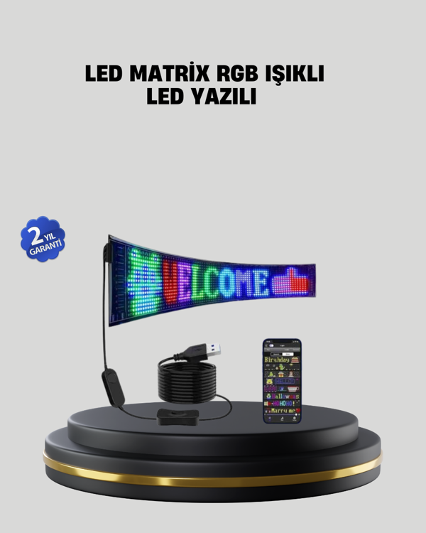 RGB LED Panel 16x64 Pixel Renkli Işık Efektli Dekoratif Aydınlatma - Image 1