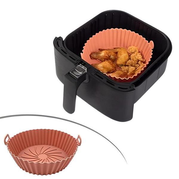 Renkli Isıya Dayanıklı Yıkanılabilir Silikon Fırın Ve Airfryer Kare Model Pişirme Matı 20 Cm Pembe - Image 1