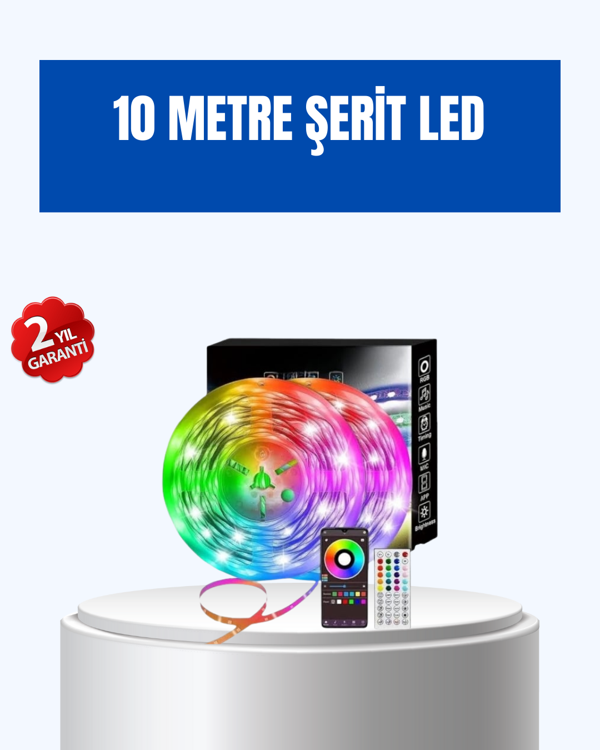 Sese Duyarlı 10M Smart Şerit Led IOS Android Kontrollü RGB Işık - Image 1