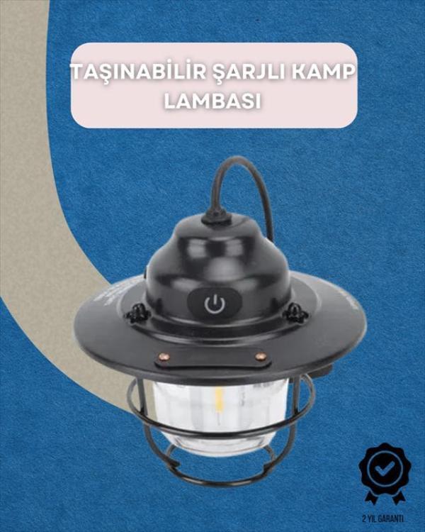 Dış Mekan İçin Şık LED Fener – 4400mAh Pil, IPX4 Su Geçirmez, Asılabilir - Image 1