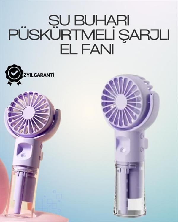 Şarjlı Buğu Fanı – Nemlendirici Sis Fonksiyonlu, Tip-C Girişli, Taşınabilir Masa Fanı - Image 1