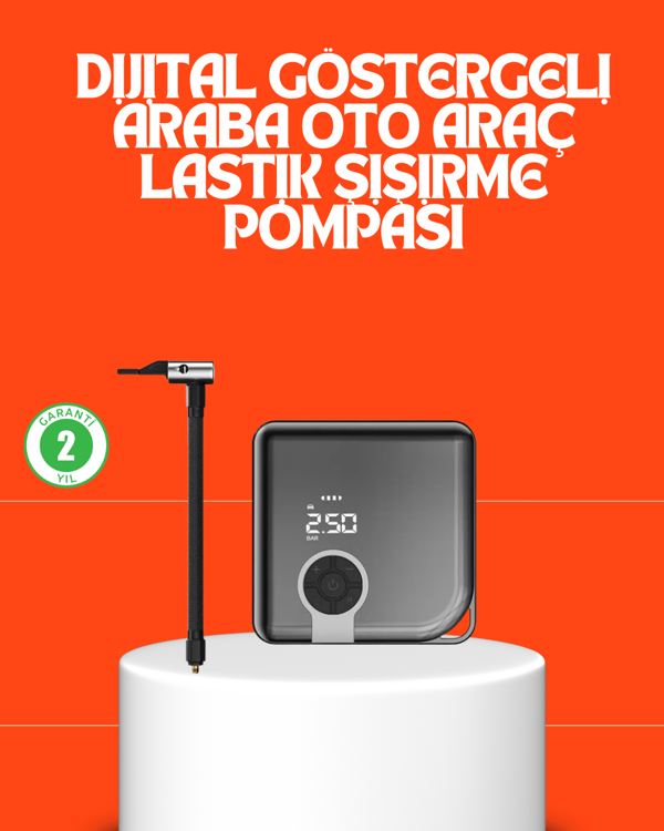 150 PSI Yüksek Basınç Kapasiteli Kablosuz Lastik Pompası - Image 1