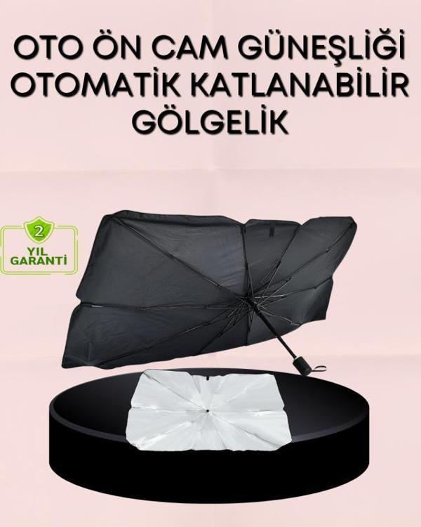 UV Korumalı Şemsiye Tipi Oto Güneşliği - Geniş Araç Uyumu - Image 1