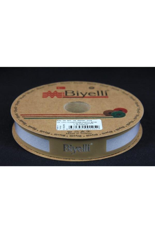 Biye Koton Katlı D29 Gri 2 cm 25 Metre %65 Koton %35 Polyester - Image 1