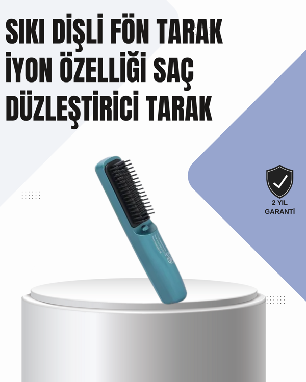 3D Dişli Saç Düzleştirici Tarak – USB Şarjlı Kompakt Tasarım - Image 1