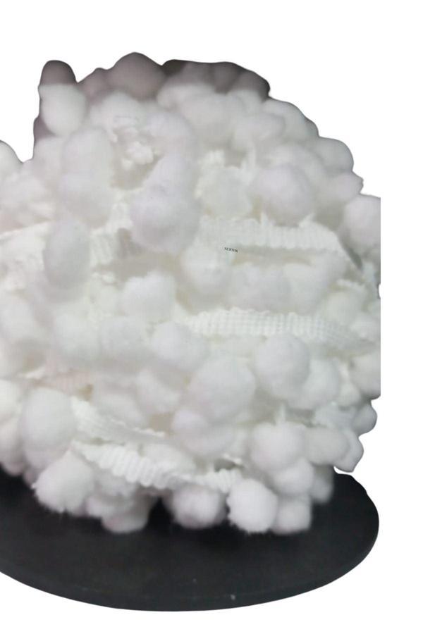 Sıralı Ponpon 1 Metre Beyaz - Image 1