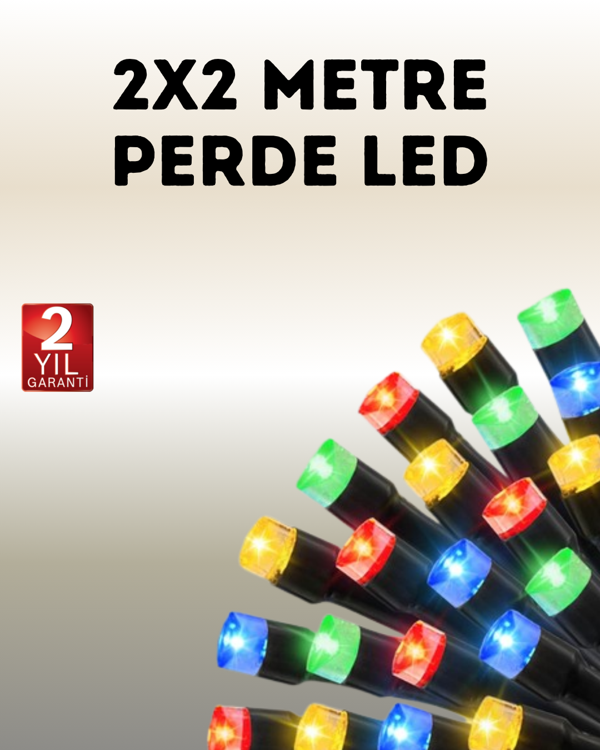 Taşınabilir Pil İle Çalışan LED Işık – 2x2 Metre Perde Modeli - Image 1