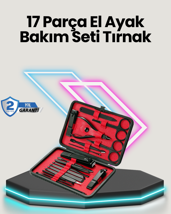 Profesyonel Paslanmaz Çelik Manikür & Pedikür Seti - Image 1