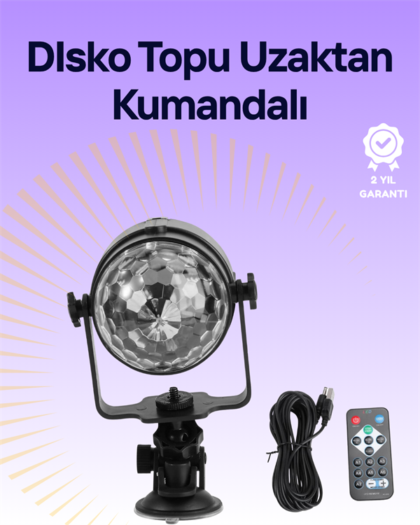 Taşınabilir ve Dayanıklı Plastik Kristal LED Disko Işığı - Image 1