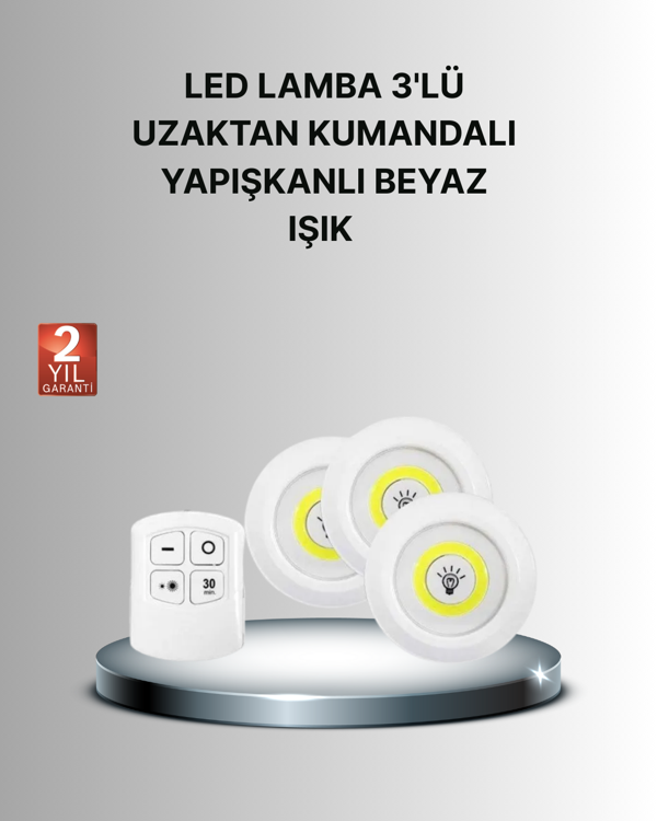 Dekoratif ve Pratik 3’lü Kumandalı Spot LED Aydınlatma - Image 1