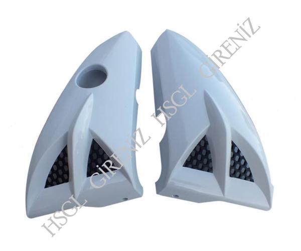 HSGL Motosiklet Depo Yan Pandizot (Bıyık) Beyaz  YBR – CG Uyumlu Şık ve Dayanıklı Yan Koruma Kaplaması - Image 1