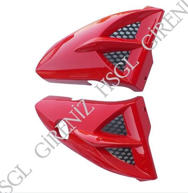 HSGL Motosiklet Depo Yan Pandizot (Bıyık) Kırmızı  YBR – CG Uyumlu Sportif ve Dayanıklı Yan Kaplama Seti - Image 1