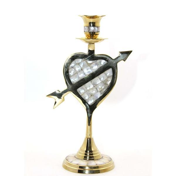 KENPAZAR Pirinç Sedefli Tekli Şamdan - Image 1