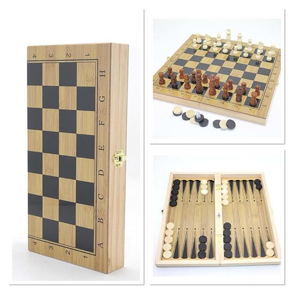 KENPAZAR Ahşap Satranç ve Tavla Seti - Image 1