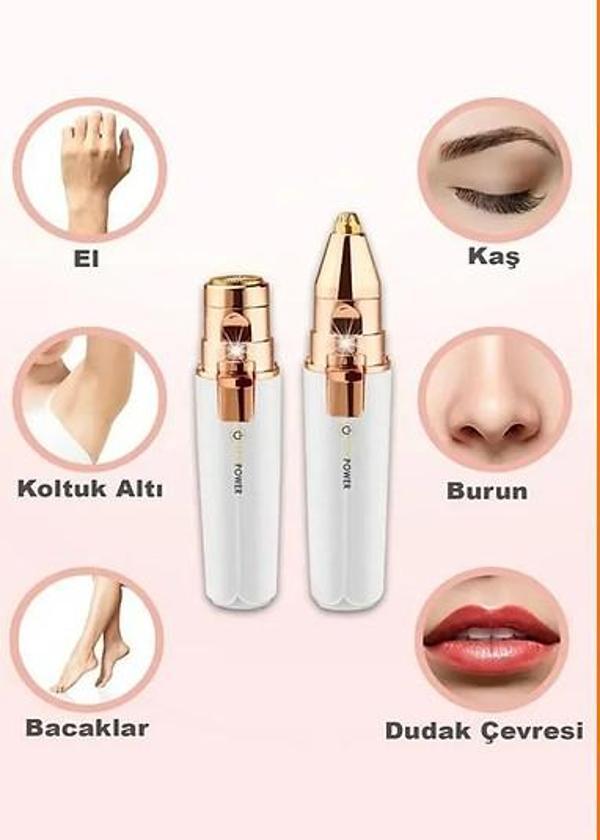 KENPAZAR 2 Başlıklı Yüz Tüy Alıcı Kaş Bıyık Kıl Epilasyon Aleti Şarjlı - Image 1