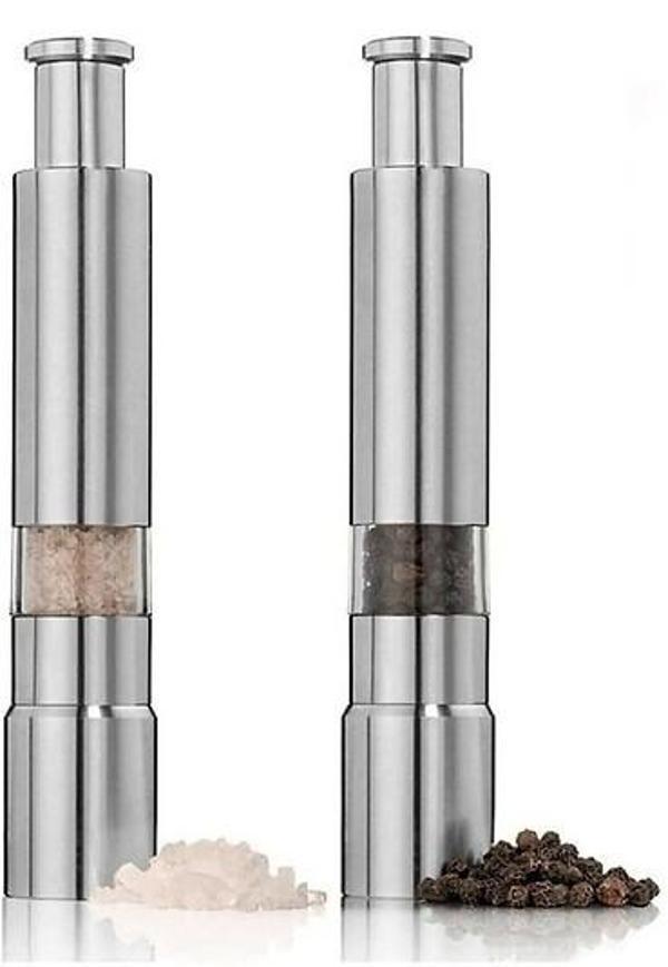 KENPAZAR Karabiber Tuz Baharat Öğütücü Otomatik Basmalı Çelik Değirmen - Image 1