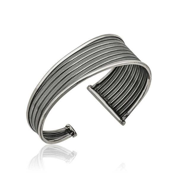 KENPAZAR 925 Ayar Gümüş Eskitme Desenli Bilezik - Image 1