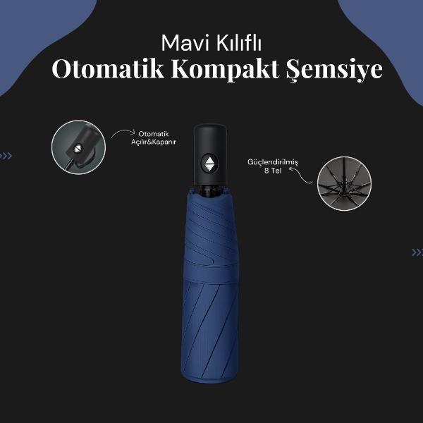 Mavi Kılıflı Otomatik Kompakt Şemsiye   - Image 1