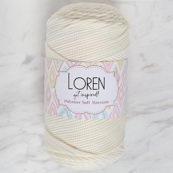 Loren Polyester Soft Macrame Krem El Örgü İpi - LM003 - 34427 - Image 1