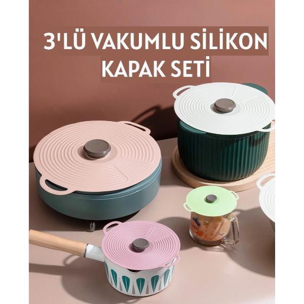 3'lü Vakumlu Silikon Kapak Seti - Image 1