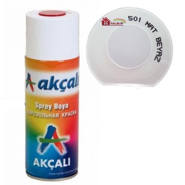 Akçalı Sprey Boya 400 ml 501 Mat Beyaz - Image 1