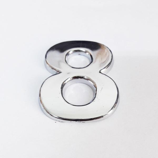 Cemax 8 Rakamı 3,75 cm Krom Yapışkanlı - Image 1