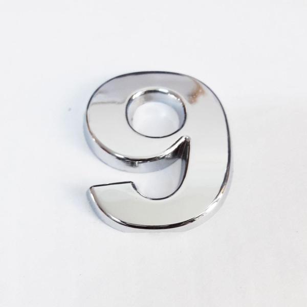 Cemax 9 Rakamı 3,75 cm Krom Yapışkanlı - Image 1