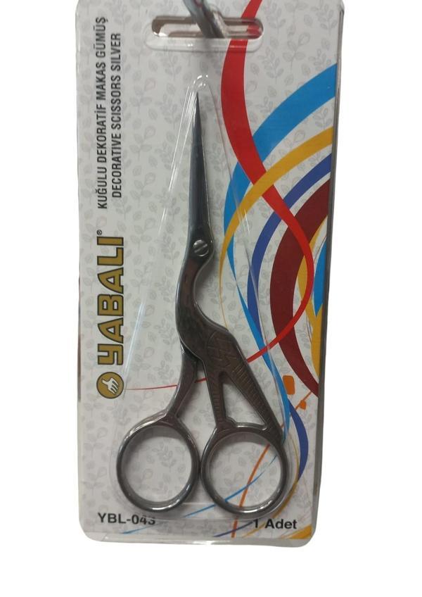 Nakış Makası Kuğulu Dekoratif Makas Gümüş YBL-043 Model 13 - Image 1