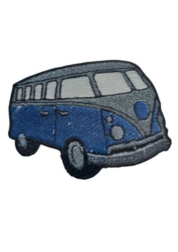 Aplike Ütü İle Yapışan Otobüs Mavi - Gri Arma 4x2 cm - Image 1