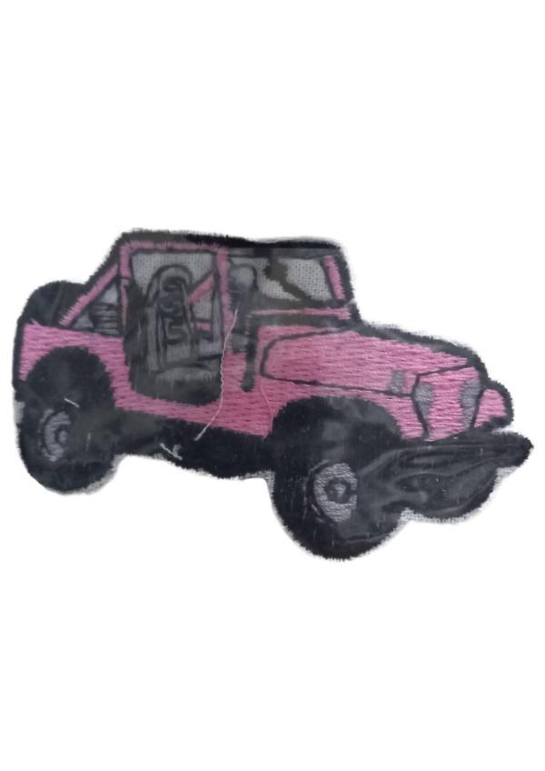 Aplike Ütü İle Yapışan Jeep pembe Arma 2,5x3 cm - Image 1