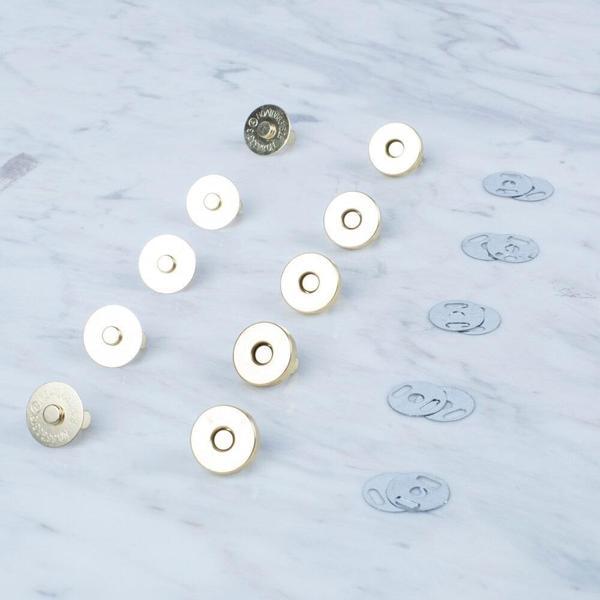 Loren Manyetik Altın Renk Metal 5 li Çıt Çıt Set - Image 1