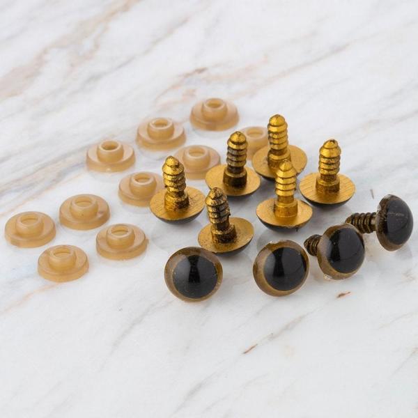 Loren 12 mm Altın Sarısı 5 Çift Amigurumi Göz - Image 1