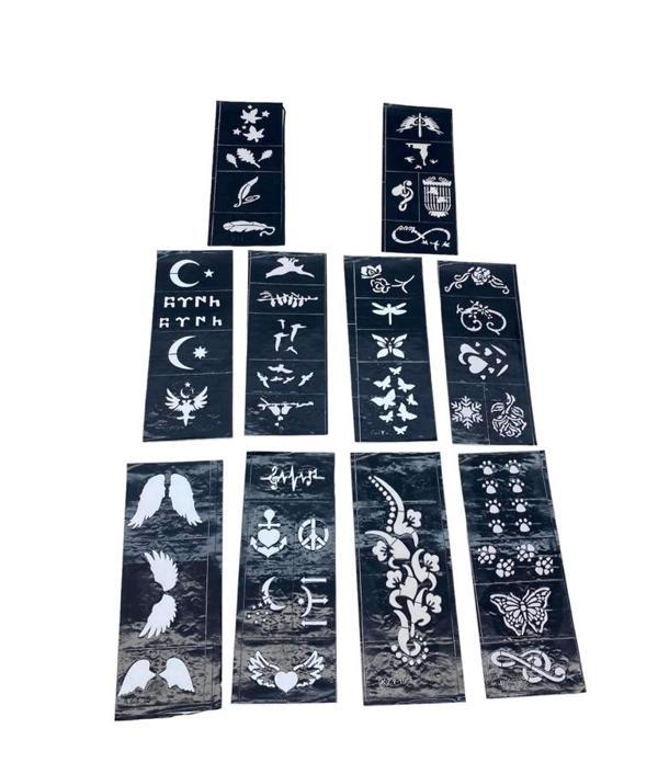 MİX DESEN 8X20CM TÜP KINA DESEN ÇIKARTMA ŞABLONU 10 PARÇA (5250) - Image 1