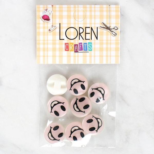 Loren Crafts 8'li Gülen Yüz Düğme - 1018 - Image 1