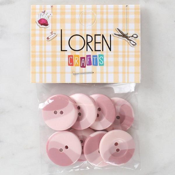 Loren Crafts 8'li Düğme Pembe - 1123 - Image 1