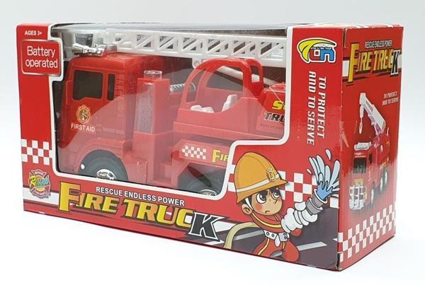 İtfaiye Aracı Merdivenli Pilli Işıklı Sesli Çarp Dön - 175B-2 - Image 1
