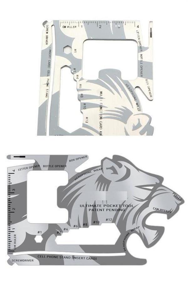 BUFFER® 18 Fonksiyonlu Cüzdan İçi Aslan Tasarımlı Kart Acil Durum Kiti - Image 1