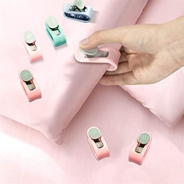 BUFFER® 4 Adet İğnesiz Yorgan Çarşaf Ve Perde Tutucu Sabitleyici Kaydırmaz Örtü Düzenleyici Klips - Image 1