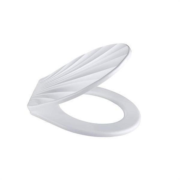 BUFFER® Desenli Şık Ergonomik Rahat Beyaz Renk Klozet Kapağı - Image 1