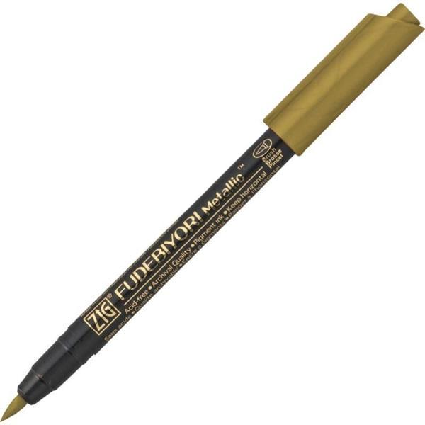 Supertrend Fudebiyori Metallic Brush Pen Yaldızlı Fırça Uçlu Marker Kalem GOLD - Image 1