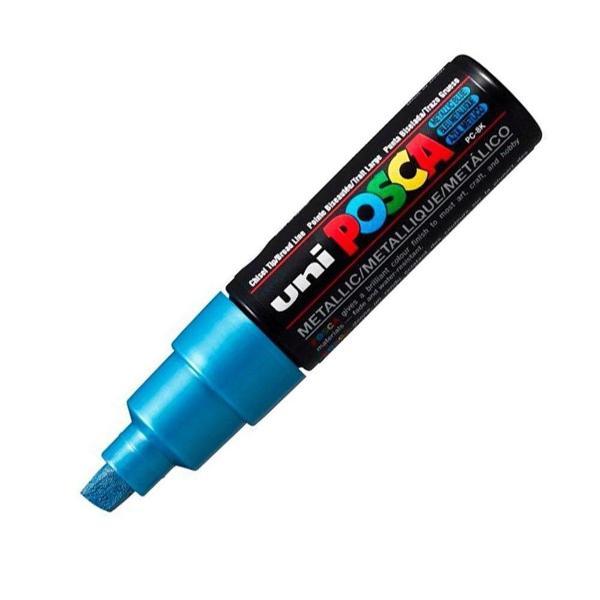 Supertrend Posca PC-8K Boyama Markörü 8 mm. Kesik Uç METALİK MAVİ - Image 1