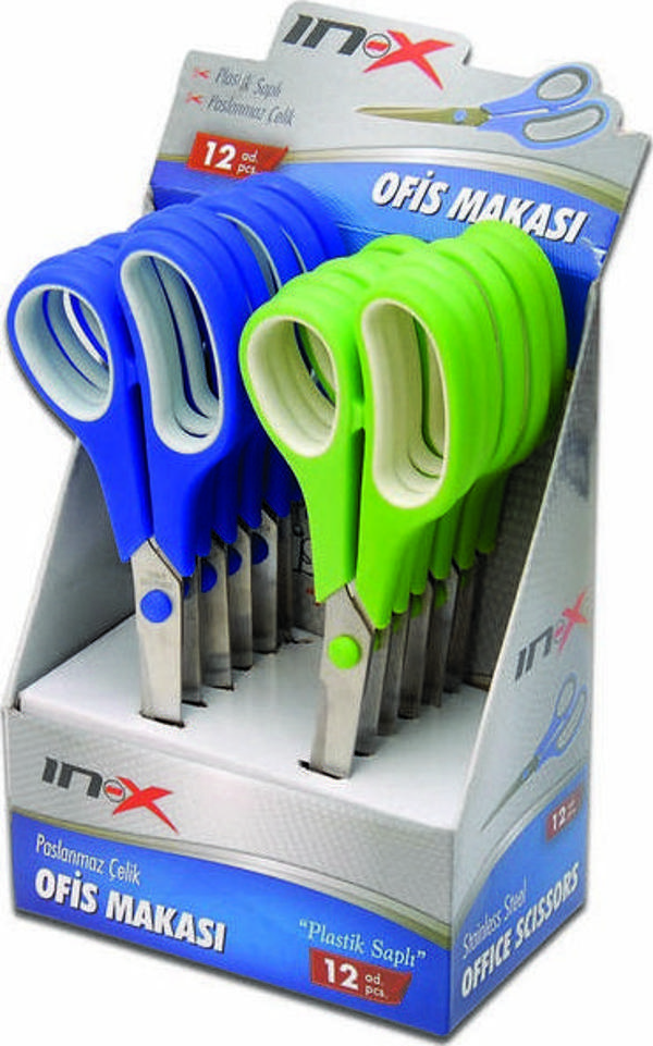 İnox Plastik Saplı Ofis Makası 9,5 (Adet) - Image 1